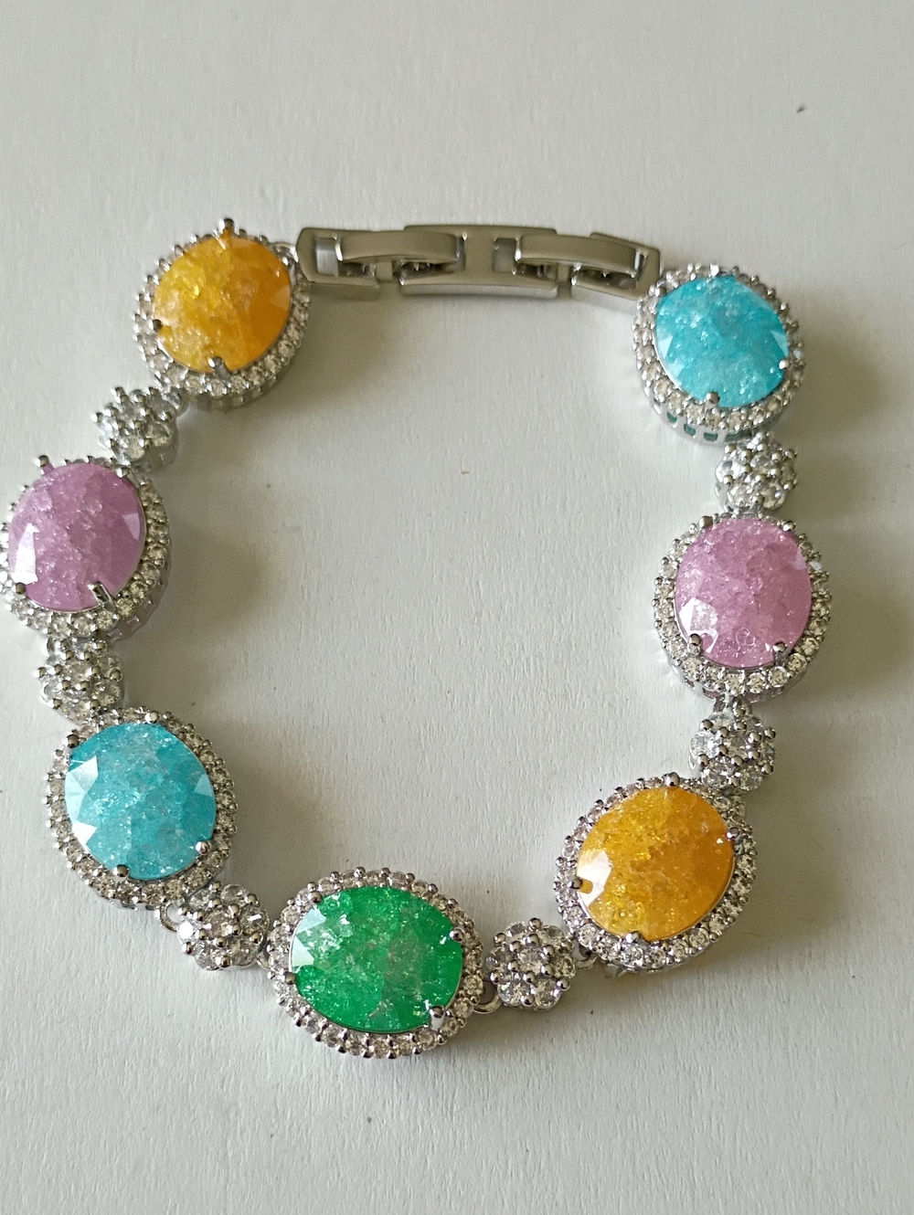 New Multi-Color Crystal Oval Bracelet